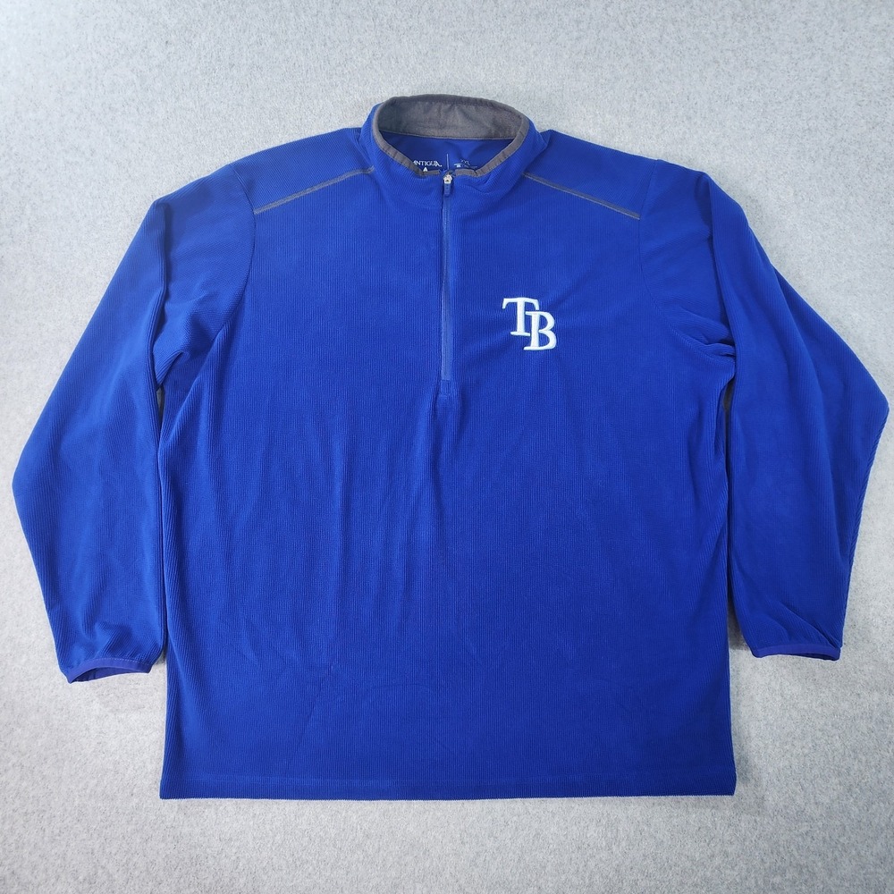 Tampa Bay Rays MLB‎ 1/4 Zip Pullover Sweatshirt Adult XXL Blue Antigua Jacket
